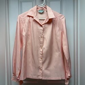 Vintage Koret by Lady Manhattan Peach Button-Up Blouse | Size 14